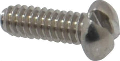 Value Collection - #2-56 UNC, 1/4" Length Under Head Slotted Drive Machine Screw - Round Head, Grade 18-8 Stainless Steel, Uncoated, Without Washer - Industrial Tool & Supply