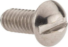Value Collection - #12-24 UNC, 1/2" Length Under Head Slotted Drive Machine Screw - Round Head, Grade 18-8 Stainless Steel, Uncoated, Without Washer - Industrial Tool & Supply