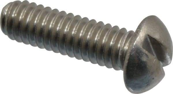 Value Collection - #12-24 UNC, 3/4" Length Under Head Slotted Drive Machine Screw - Round Head, Grade 18-8 Stainless Steel, Uncoated, Without Washer - Industrial Tool & Supply