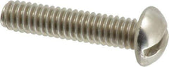 Value Collection - #12-24 UNC, 1" Length Under Head Slotted Drive Machine Screw - Round Head, Grade 18-8 Stainless Steel, Uncoated, Without Washer - Industrial Tool & Supply