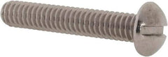 Value Collection - #12-24 UNC, 1-1/4" Length Under Head Slotted Drive Machine Screw - Round Head, Grade 18-8 Stainless Steel, Uncoated, Without Washer - Industrial Tool & Supply