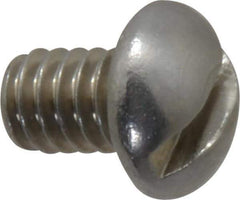 Value Collection - 1/4-20 UNC, 3/8" Length Under Head Slotted Drive Machine Screw - Round Head, Grade 18-8 Stainless Steel, Uncoated, Without Washer - Industrial Tool & Supply