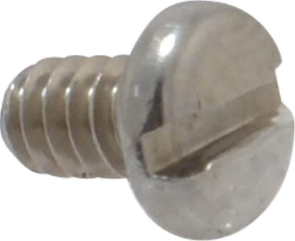 Value Collection - #4-40 UNC, 3/16" Length Under Head Slotted Drive Machine Screw - Pan Head, Grade 18-8 Stainless Steel, Uncoated, Without Washer - Industrial Tool & Supply