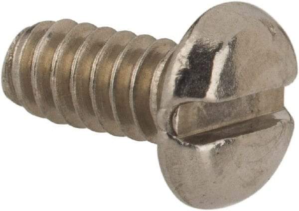 Value Collection - #4-40 UNC, 1/4" Length Under Head Slotted Drive Machine Screw - Pan Head, Grade 18-8 Stainless Steel, Uncoated, Without Washer - Industrial Tool & Supply