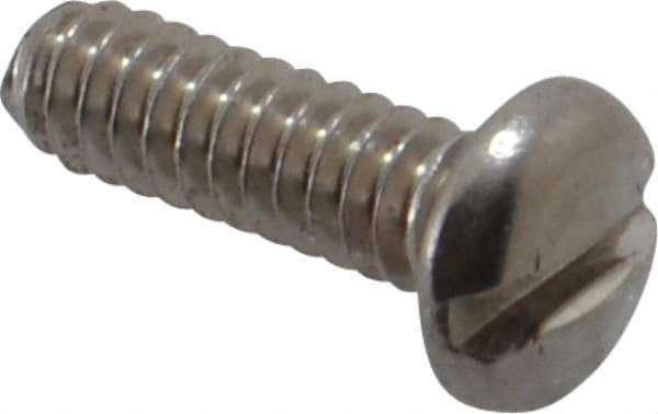 Value Collection - #4-40 UNC, 3/8" Length Under Head Slotted Drive Machine Screw - Pan Head, Grade 18-8 Stainless Steel, Uncoated, Without Washer - Industrial Tool & Supply