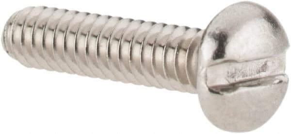 Value Collection - #4-40 UNC, 1/2" Length Under Head Slotted Drive Machine Screw - Pan Head, Grade 18-8 Stainless Steel, Uncoated, Without Washer - Industrial Tool & Supply