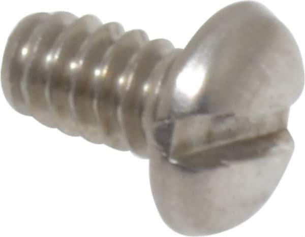Value Collection - #6-32 UNC, 1/4" Length Under Head Slotted Drive Machine Screw - Pan Head, Grade 18-8 Stainless Steel, Uncoated, Without Washer - Industrial Tool & Supply