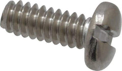 Value Collection - #6-32 UNC, 3/8" Length Under Head Slotted Drive Machine Screw - Pan Head, Grade 18-8 Stainless Steel, Uncoated, Without Washer - Industrial Tool & Supply