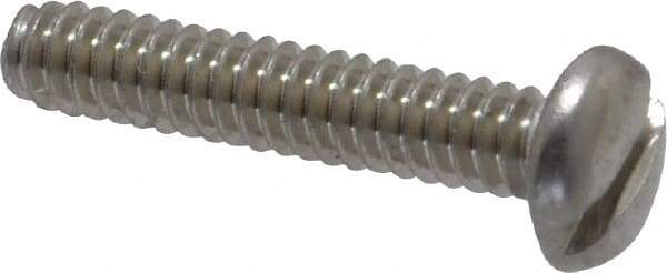 Value Collection - #6-32 UNC, 3/4" Length Under Head Slotted Drive Machine Screw - Pan Head, Grade 18-8 Stainless Steel, Uncoated, Without Washer - Industrial Tool & Supply