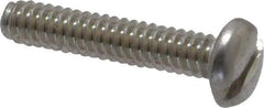 Value Collection - #6-32 UNC, 3/4" Length Under Head Slotted Drive Machine Screw - Pan Head, Grade 18-8 Stainless Steel, Uncoated, Without Washer - Industrial Tool & Supply