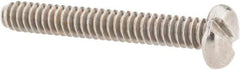 Value Collection - #6-32 UNC, 1" Length Under Head Slotted Drive Machine Screw - Pan Head, Grade 18-8 Stainless Steel, Uncoated, Without Washer - Industrial Tool & Supply