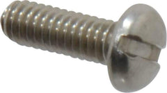 Value Collection - #8-32 UNC, 1/2" Length Under Head Slotted Drive Machine Screw - Pan Head, Grade 18-8 Stainless Steel, Uncoated, Without Washer - Industrial Tool & Supply