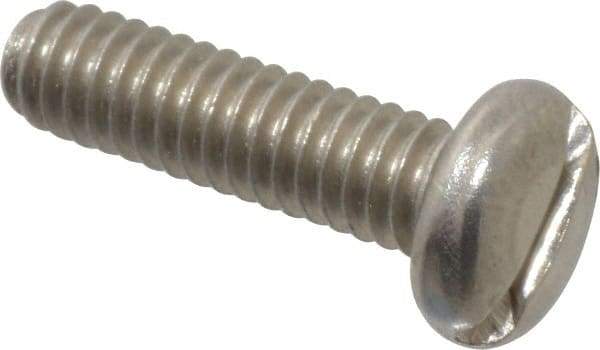 Value Collection - #8-32 UNC, 5/8" Length Under Head Slotted Drive Machine Screw - Pan Head, Grade 18-8 Stainless Steel, Uncoated, Without Washer - Industrial Tool & Supply