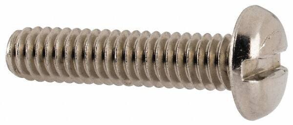 Value Collection - #8-32 UNC, 3/4" Length Under Head Slotted Drive Machine Screw - Pan Head, Grade 18-8 Stainless Steel, Uncoated, Without Washer - Industrial Tool & Supply