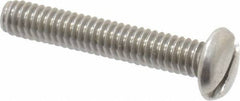 Value Collection - #8-32 UNC, 1" Length Under Head Slotted Drive Machine Screw - Pan Head, Grade 18-8 Stainless Steel, Uncoated, Without Washer - Industrial Tool & Supply