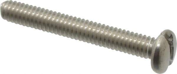 Value Collection - #8-32 UNC, 1-1/4" Length Under Head Slotted Drive Machine Screw - Pan Head, Grade 18-8 Stainless Steel, Uncoated, Without Washer - Industrial Tool & Supply