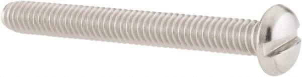 Value Collection - #8-32 UNC, 1-1/2" Length Under Head Slotted Drive Machine Screw - Pan Head, Grade 18-8 Stainless Steel, Uncoated, Without Washer - Industrial Tool & Supply