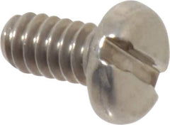 Value Collection - #10-24 UNC, 3/8" Length Under Head Slotted Drive Machine Screw - Pan Head, Grade 18-8 Stainless Steel, Uncoated, Without Washer - Industrial Tool & Supply