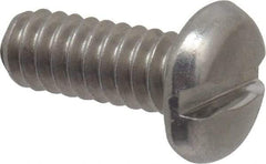 Value Collection - #10-24 UNC, 1/2" Length Under Head Slotted Drive Machine Screw - Pan Head, Grade 18-8 Stainless Steel, Uncoated, Without Washer - Industrial Tool & Supply