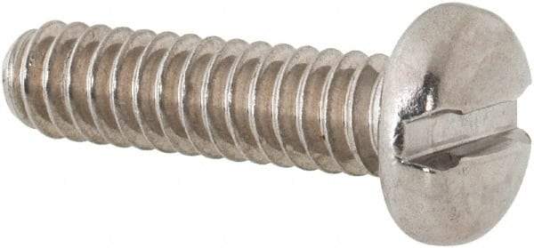Value Collection - #10-24 UNC, 3/4" Length Under Head Slotted Drive Machine Screw - Pan Head, Grade 18-8 Stainless Steel, Uncoated, Without Washer - Industrial Tool & Supply