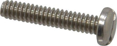 Value Collection - #10-24 UNC, 1" Length Under Head Slotted Drive Machine Screw - Pan Head, Grade 18-8 Stainless Steel, Uncoated, Without Washer - Industrial Tool & Supply