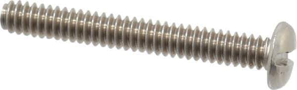 Value Collection - #10-24 UNC, 1-1/2" Length Under Head Slotted Drive Machine Screw - Pan Head, Grade 18-8 Stainless Steel, Uncoated, Without Washer - Industrial Tool & Supply