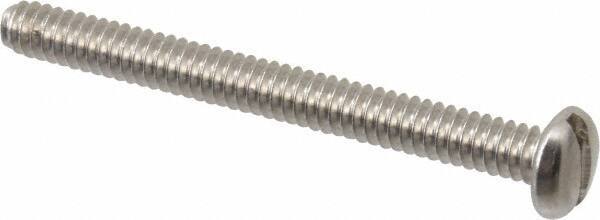 Value Collection - #10-24 UNC, 2" Length Under Head Slotted Drive Machine Screw - Pan Head, Grade 18-8 Stainless Steel, Uncoated, Without Washer - Industrial Tool & Supply