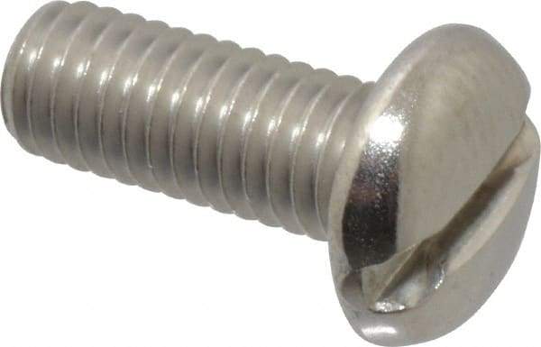 Value Collection - #10-32 UNF, 1/2" Length Under Head Slotted Drive Machine Screw - Pan Head, Grade 18-8 Stainless Steel, Uncoated, Without Washer - Industrial Tool & Supply