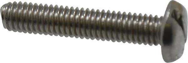 Value Collection - #10-32 UNF, 1" Length Under Head Slotted Drive Machine Screw - Pan Head, Grade 18-8 Stainless Steel, Uncoated, Without Washer - Industrial Tool & Supply