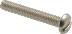 Value Collection - #10-32 UNF, 1-1/4" Length Under Head Slotted Drive Machine Screw - Pan Head, Grade 18-8 Stainless Steel, Uncoated, Without Washer - Industrial Tool & Supply