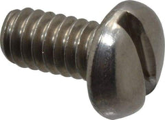 Value Collection - 1/4-20 UNC, 1/2" Length Under Head Slotted Drive Machine Screw - Pan Head, Grade 18-8 Stainless Steel, Uncoated, Without Washer - Industrial Tool & Supply