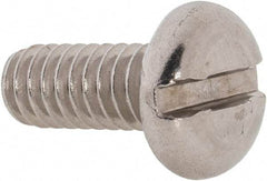 Value Collection - 1/4-20 UNC, 5/8" Length Under Head Slotted Drive Machine Screw - Pan Head, Grade 18-8 Stainless Steel, Uncoated, Without Washer - Industrial Tool & Supply