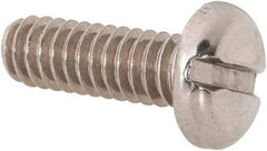Value Collection - 1/4-20 UNC, 3/4" Length Under Head Slotted Drive Machine Screw - Pan Head, Grade 18-8 Stainless Steel, Uncoated, Without Washer - Industrial Tool & Supply