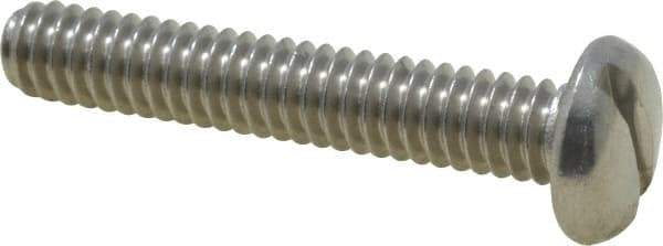 Value Collection - 1/4-20 UNC, 1-1/2" Length Under Head Slotted Drive Machine Screw - Pan Head, Grade 18-8 Stainless Steel, Uncoated, Without Washer - Industrial Tool & Supply