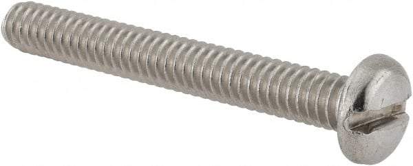 Value Collection - 1/4-20 UNC, 2" Length Under Head Slotted Drive Machine Screw - Pan Head, Grade 18-8 Stainless Steel, Uncoated, Without Washer - Industrial Tool & Supply