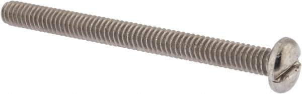 Value Collection - 1/4-20 UNC, 3" Length Under Head Slotted Drive Machine Screw - Pan Head, Grade 18-8 Stainless Steel, Uncoated, Without Washer - Industrial Tool & Supply