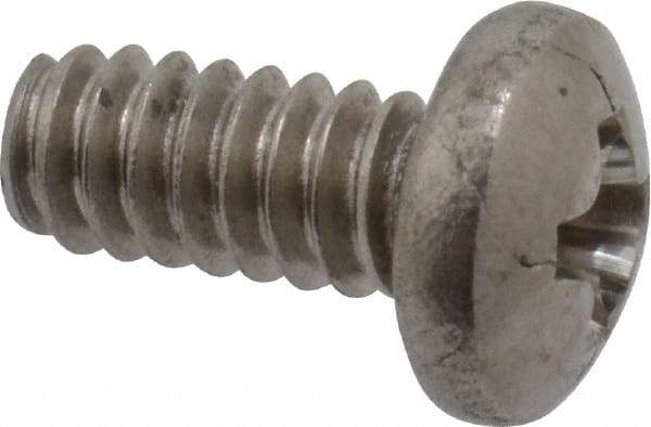 Value Collection - #4-40 UNC, 1/4" Length Under Head Phillips Drive Machine Screw - Pan Head, Grade 18-8 Stainless Steel, Uncoated, Without Washer - Industrial Tool & Supply