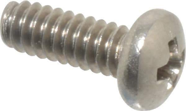 Value Collection - #4-40 UNC, 5/16" Length Under Head Phillips Drive Machine Screw - Pan Head, Grade 18-8 Stainless Steel, Uncoated, Without Washer - Industrial Tool & Supply