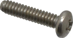 Value Collection - #4-40 UNC, 1/2" Length Under Head Phillips Drive Machine Screw - Pan Head, Grade 18-8 Stainless Steel, Uncoated, Without Washer - Industrial Tool & Supply