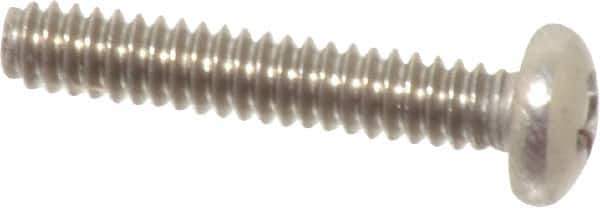 Value Collection - #4-40 UNC, 5/8" Length Under Head Phillips Drive Machine Screw - Pan Head, Grade 18-8 Stainless Steel, Uncoated, Without Washer - Industrial Tool & Supply