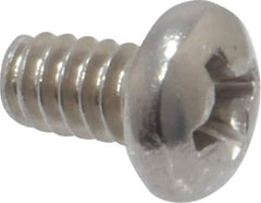 Value Collection - #6-32 UNC, 1/4" Length Under Head Phillips Drive Machine Screw - Pan Head, Grade 18-8 Stainless Steel, Uncoated, Without Washer - Industrial Tool & Supply