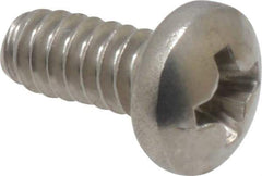 Value Collection - #6-32 UNC, 5/16" Length Under Head Phillips Drive Machine Screw - Pan Head, Grade 18-8 Stainless Steel, Uncoated, Without Washer - Industrial Tool & Supply