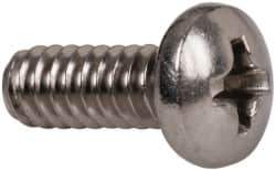 Value Collection - #6-32 UNC, 3/8" Length Under Head Phillips Drive Machine Screw - Pan Head, Grade 18-8 Stainless Steel, Uncoated, Without Washer - Industrial Tool & Supply