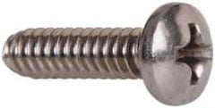 Value Collection - #6-32 UNC, 1/2" Length Under Head Phillips Drive Machine Screw - Pan Head, Grade 18-8 Stainless Steel, Uncoated, Without Washer - Industrial Tool & Supply