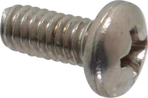 Value Collection - #8-32 UNC, 3/8" Length Under Head Phillips Drive Machine Screw - Pan Head, Grade 18-8 Stainless Steel, Uncoated, Without Washer - Industrial Tool & Supply