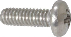 Value Collection - #8-32 UNC, 1/2" Length Under Head Phillips Drive Machine Screw - Pan Head, Grade 18-8 Stainless Steel, Uncoated, Without Washer - Industrial Tool & Supply