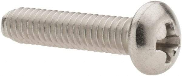 Value Collection - #8-32 UNC, 3/4" Length Under Head Phillips Drive Machine Screw - Pan Head, Grade 18-8 Stainless Steel, Uncoated, Without Washer - Industrial Tool & Supply