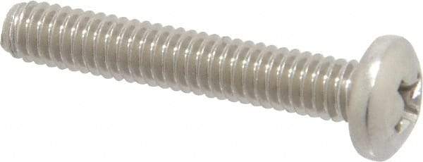 Value Collection - #8-32 UNC, 1" Length Under Head Phillips Drive Machine Screw - Pan Head, Grade 18-8 Stainless Steel, Uncoated, Without Washer - Industrial Tool & Supply