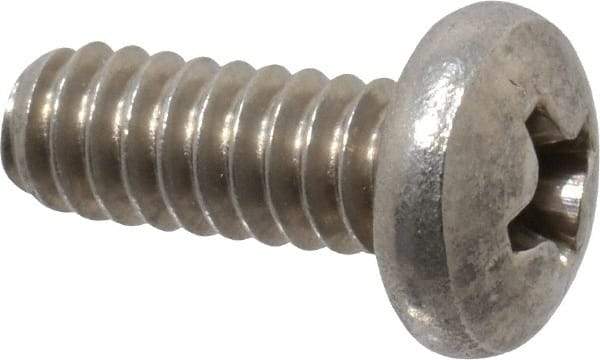 Value Collection - #10-24 UNC, 1/2" Length Under Head Phillips Drive Machine Screw - Pan Head, Grade 18-8 Stainless Steel, Uncoated, Without Washer - Industrial Tool & Supply
