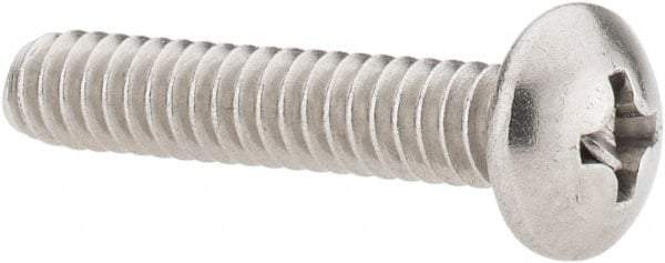 Value Collection - #10-24 UNC, 1" Length Under Head Phillips Drive Machine Screw - Pan Head, Grade 18-8 Stainless Steel, Uncoated, Without Washer - Industrial Tool & Supply